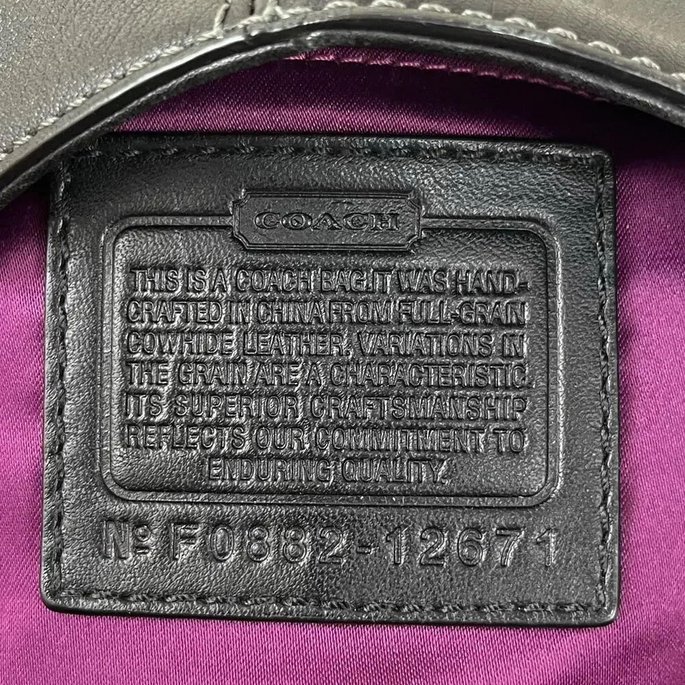 Coach Legacy Zoe Leather Hobo Shoulder Bag Black Style 12671 Brass Dust Bag